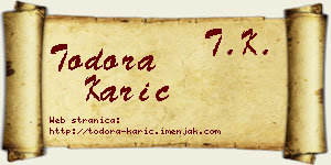 Todora Karić vizit kartica